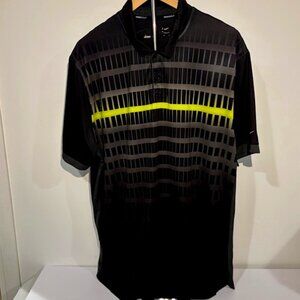 NIKE Golf Men's Tour-Performance Dri-Fit Polo Shirt Multi-Color Striped Size L